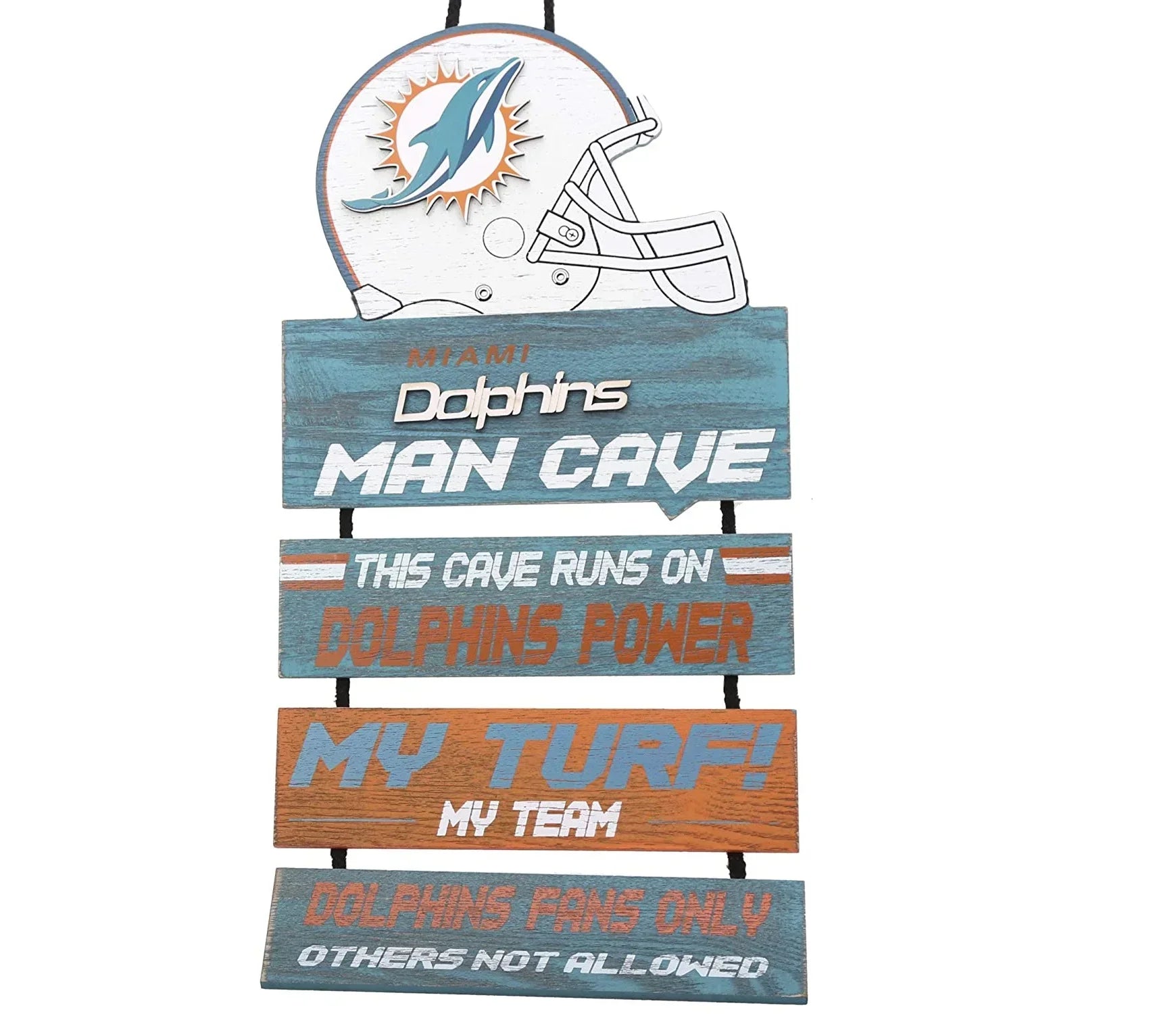 Miami Dolphins Helmet Man Cave Rules Sign