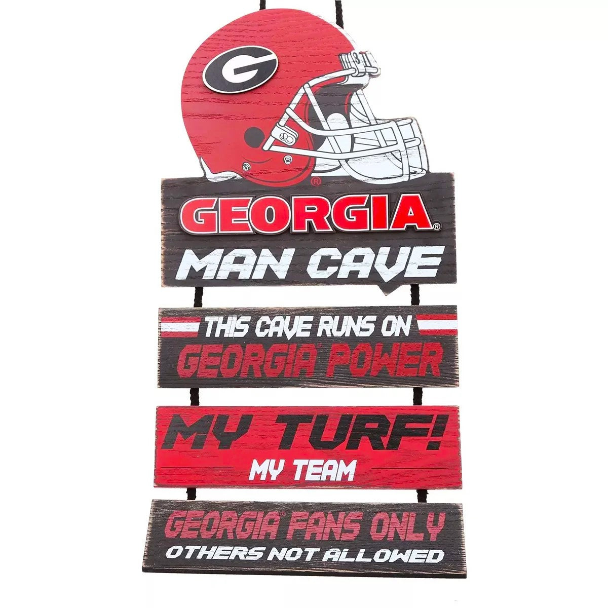 Georgia Bulldogs Helmet Man Cave Rules Sign