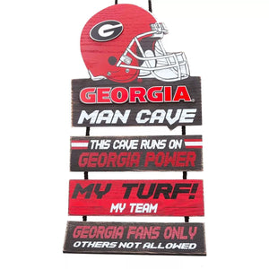 Georgia Bulldogs Helmet Man Cave Rules Sign