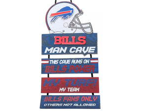 Buffalo Bills Helmet Man Cave Rules Sign