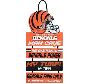Cincinnati Bengals Helmet Man Cave Rules Sign