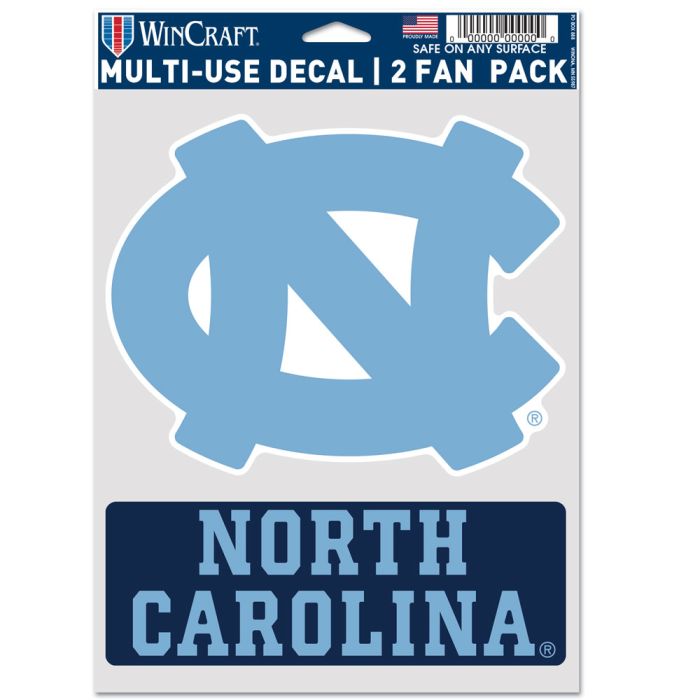 North Carolina Tar Heels Sports Multi Used Decal 2 Fan Pack