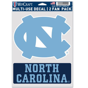 North Carolina Tar Heels Sports Multi Used Decal 2 Fan Pack