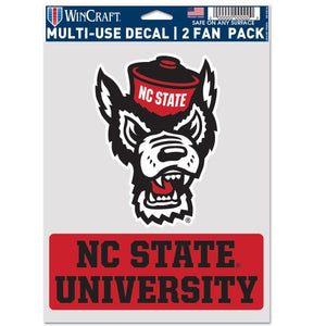 North Carolina State Wolfpack Sports Multi Used Decal 2 Fan Pack