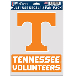 Tennessee Volunteers Sports Multi Used Decal 2 Fan Pack