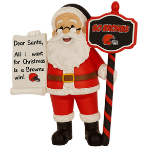 Cleveland Browns Santa With Scroll Ornament
