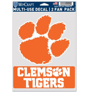 Clemson Tigers Sports Multi Used Decal 2 Fan Pack