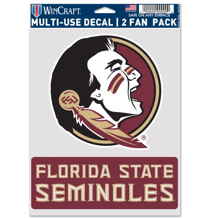 Florida State Seminoles Sports Multi Used Decal 2 Fan Pack