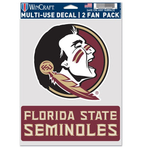Florida State Seminoles Sports Multi Used Decal 2 Fan Pack