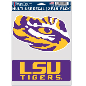 LSU Tigers Sports Multi Used Decal 2 Fan Pack