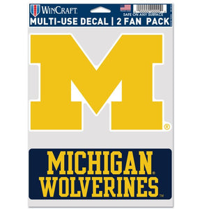 Michigan Wolverines Sports Multi Used Decal 2 Fan Pack