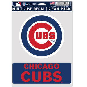 Chicago Cubs Sports Multi Used Decal 2 Fan Pack