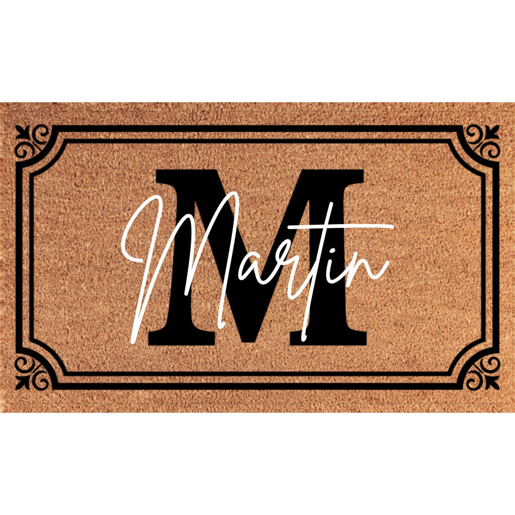 Personalized Monogram with Custom Name Coir Mat