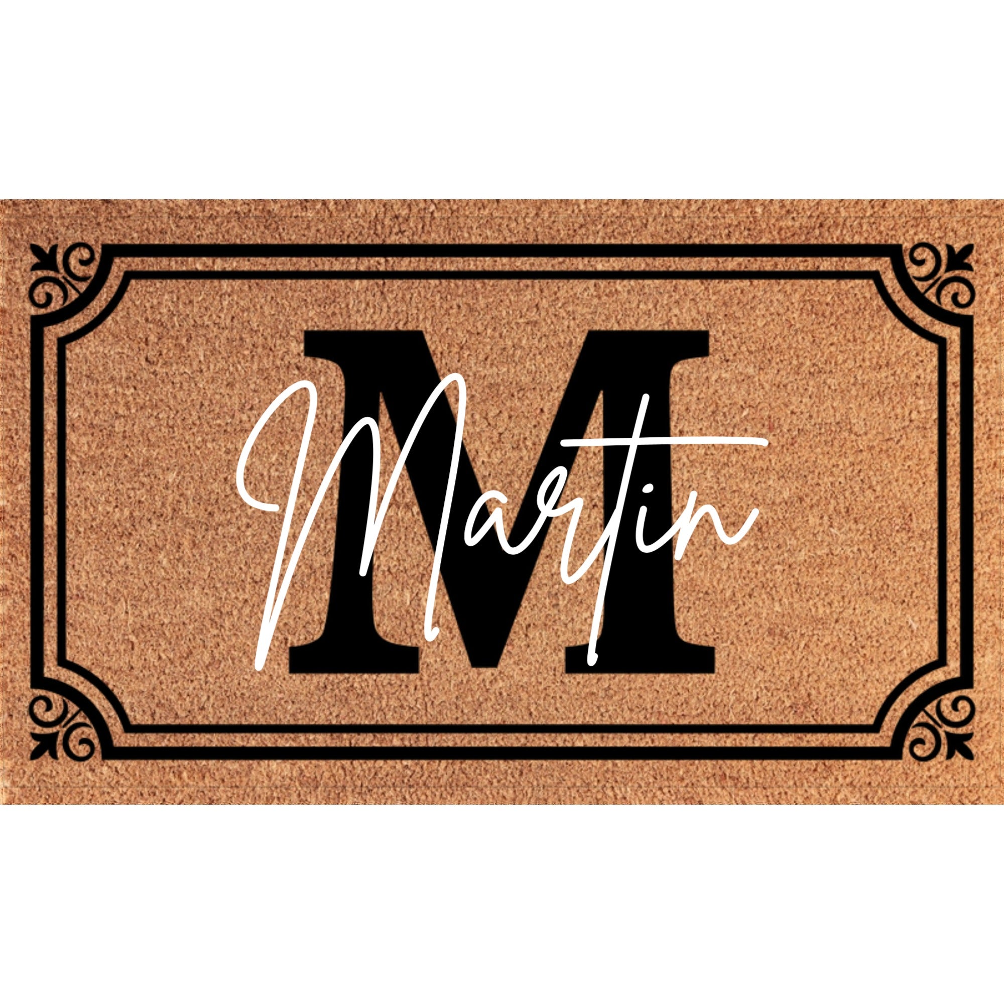 Personalized Monogram with Custom Name Coir Mat