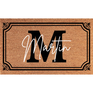 Personalized Monogram with Custom Name Coir Mat