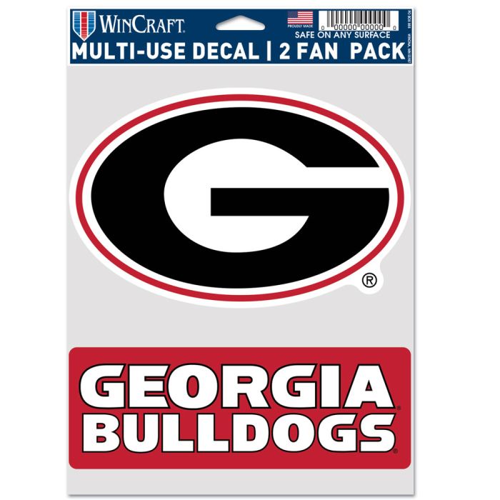 Georgia Bulldogs Sports Multi Used Decal 2 Fan Pack