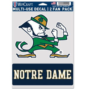 Notre Dame Fighting Irish Sports Multi Used Decal 2 Fan Pack
