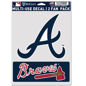 Atlanta Braves Sports Multi Used Decal 2 Fan Pack