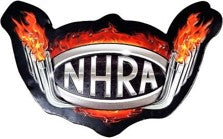 NHRA Flames Shaped Embossed Metal Signs