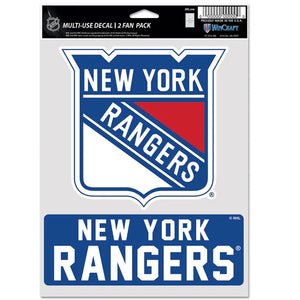 New York Rangers Sports Multi Used Decal 2 Fan Pack