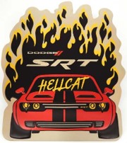 Hellcat Shaped Embossed Metal Signs