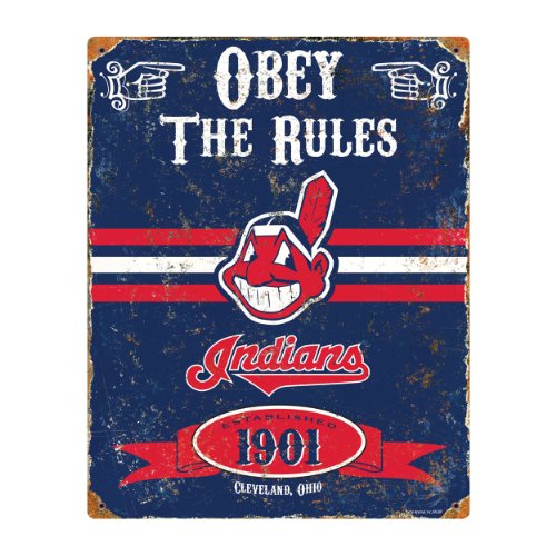 Cleveland Indians Obey Rules Metal Sign