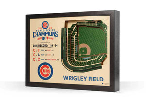 Chicago Cubs World Series 25 Layer Stadium Views 3D Wall Art