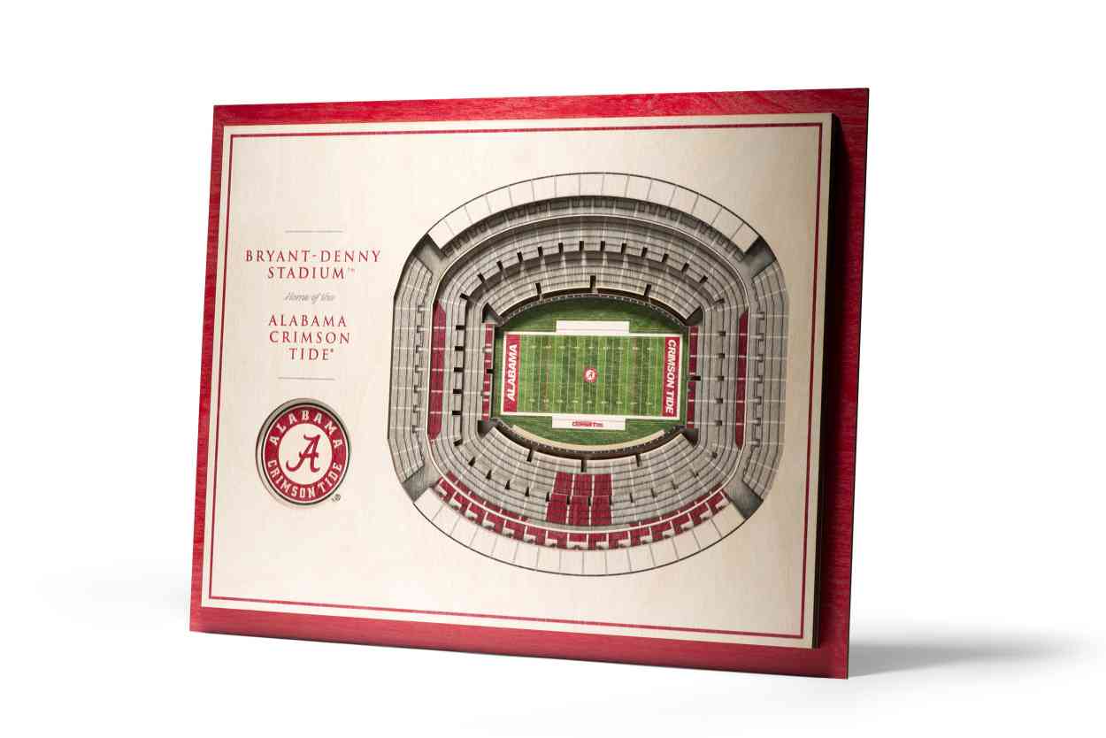 Alabama Crimson Tide 5-Layer Stadiumviews 3D Wall Art