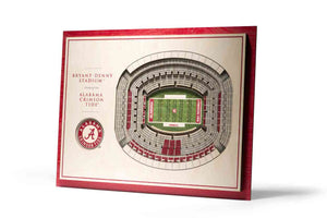 Alabama Crimson Tide 5-Layer Stadiumviews 3D Wall Art