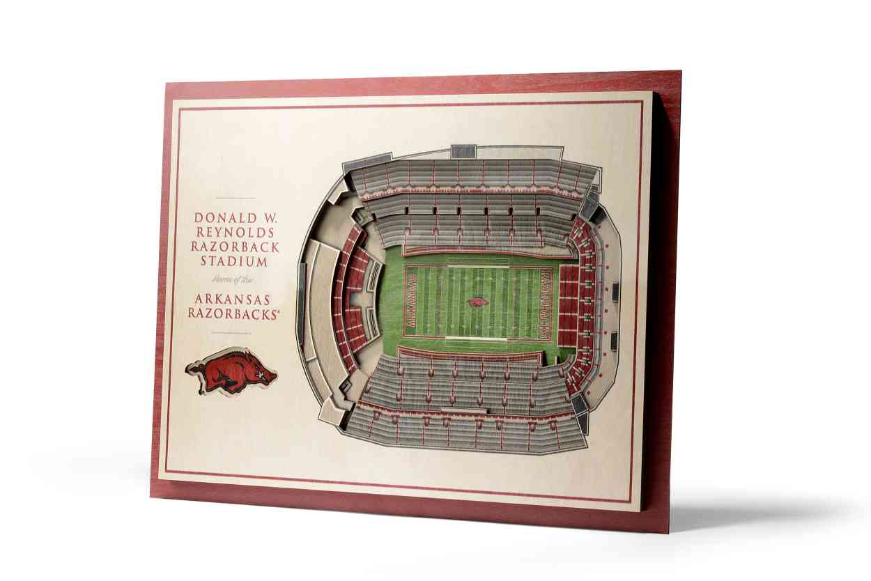 Arkansas Razorbacks 5-Layer Stadiumviews 3D Wall Art
