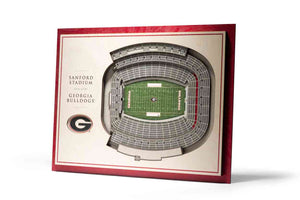 Georgia Bulldogs 5-Layer Stadiumviews 3D Wall Art