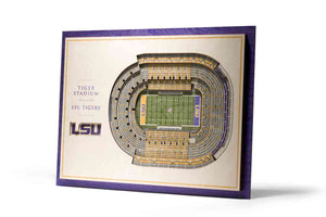 LSU Tigers 5-Layer Stadiumviews 3D Wall Art