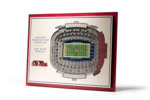 Mississippi Rebels 5-Layer Stadiumviews 3D Wall Art