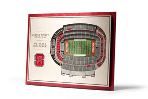 North Carolina State Wolfpack 5-Layer Stadiumviews 3D Wall Art