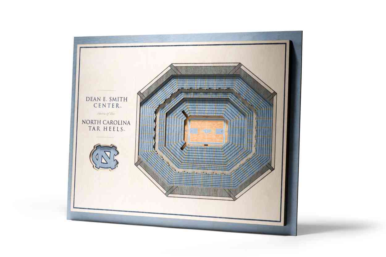 North Carolina Tar Heels 5-Layer Stadiumviews 3D Wall Art