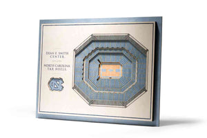 North Carolina Tar Heels 5-Layer Stadiumviews 3D Wall Art
