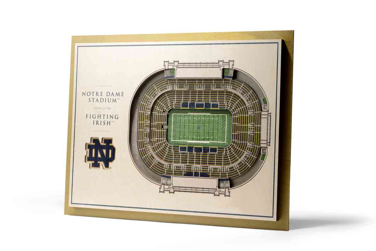 Notre Dame Fighting Irish 5-Layer Stadiumviews 3D Wall Art