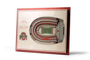 Ohio State Buckeyes 5-Layer Stadiumviews 3D Wall Art