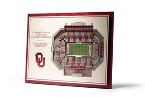 Oklahoma Sooners 5-Layer Stadiumviews 3D Wall Art