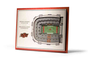 Oklahoma State Cowboys 5-Layer Stadiumviews 3D Wall Art