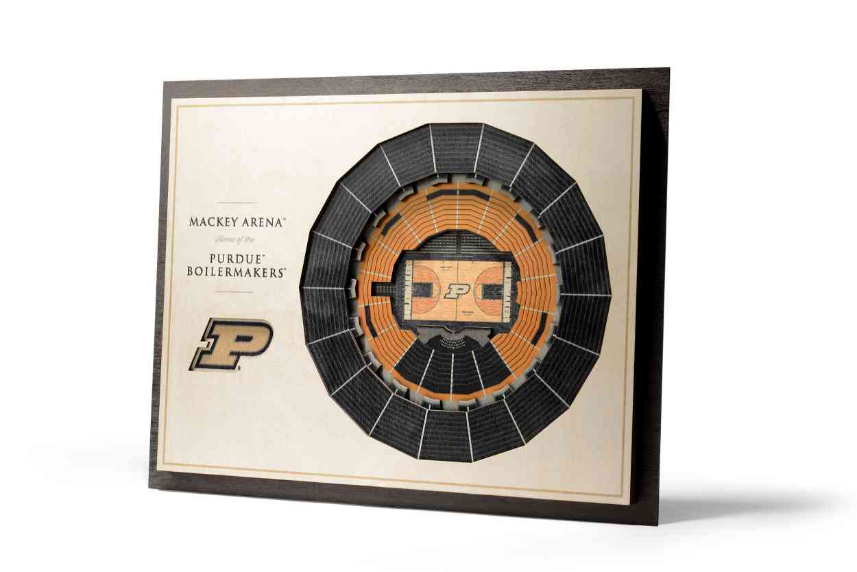 Purdue Boilermakers Basketball 5-Layer Stadiumviews 3D Wall Art