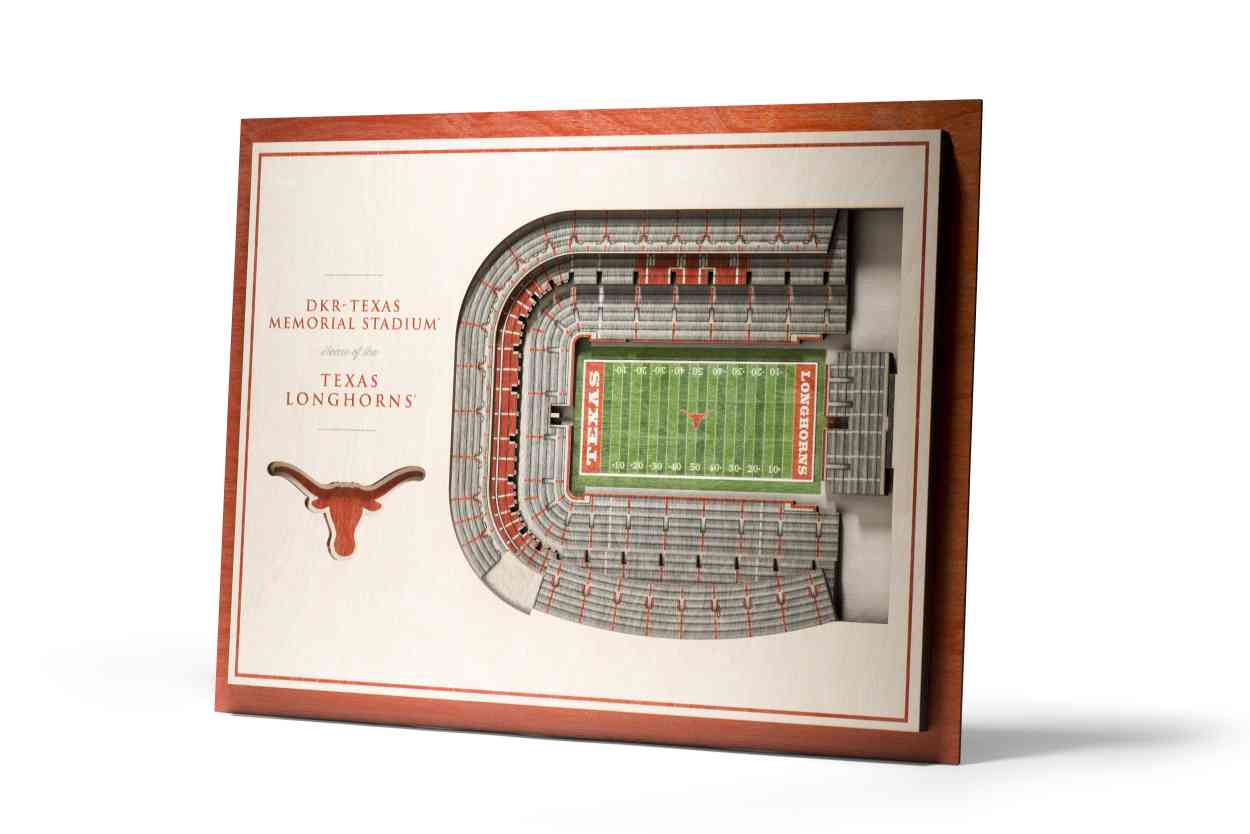 Texas Longhorns 5-Layer Stadiumviews 3D Wall Art