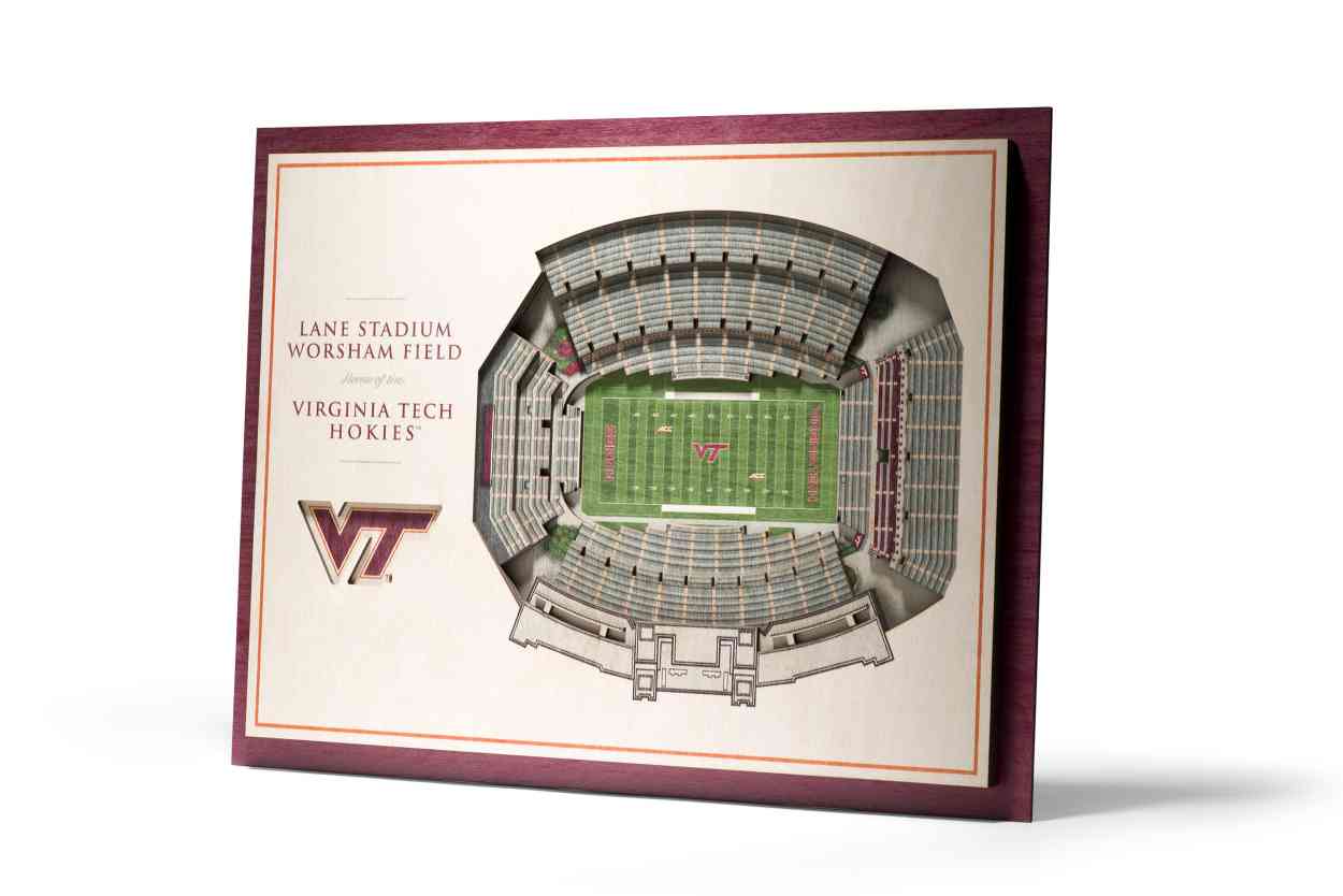 Virginia Tech Hokies 5-Layer Stadiumviews 3D Wall Art
