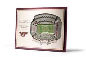 Virginia Tech Hokies 5-Layer Stadiumviews 3D Wall Art