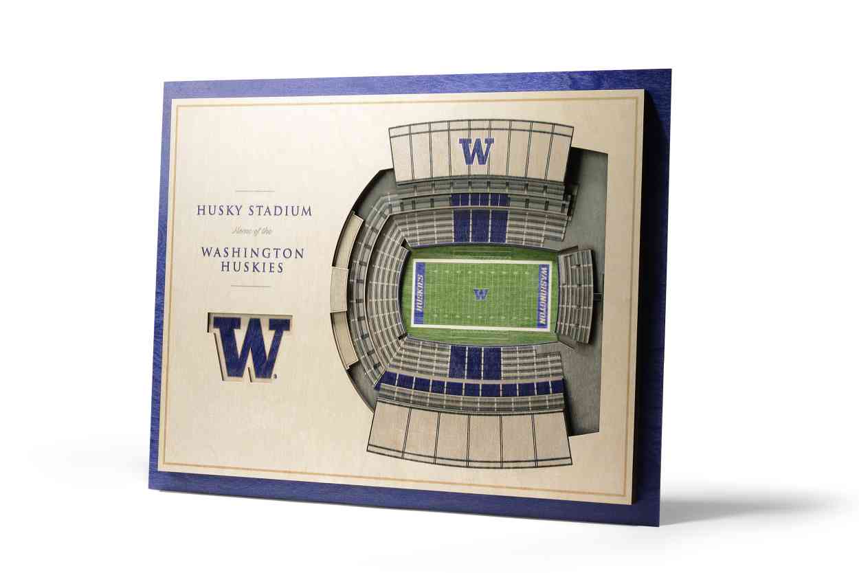 Washington Huskies 5-Layer Stadiumviews 3D Wall Art