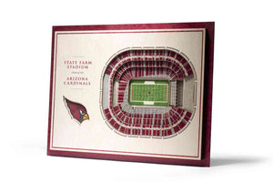 Arizona Cardinals 5-Layer Stadiumviews 3D Wall Art