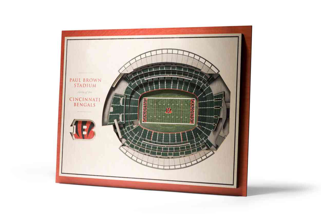 Cincinnati Bengals 5-Layer Stadiumviews 3D Wall Art