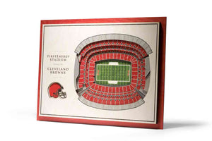 Cleveland Browns 5-Layer Stadiumviews 3D Wall Art