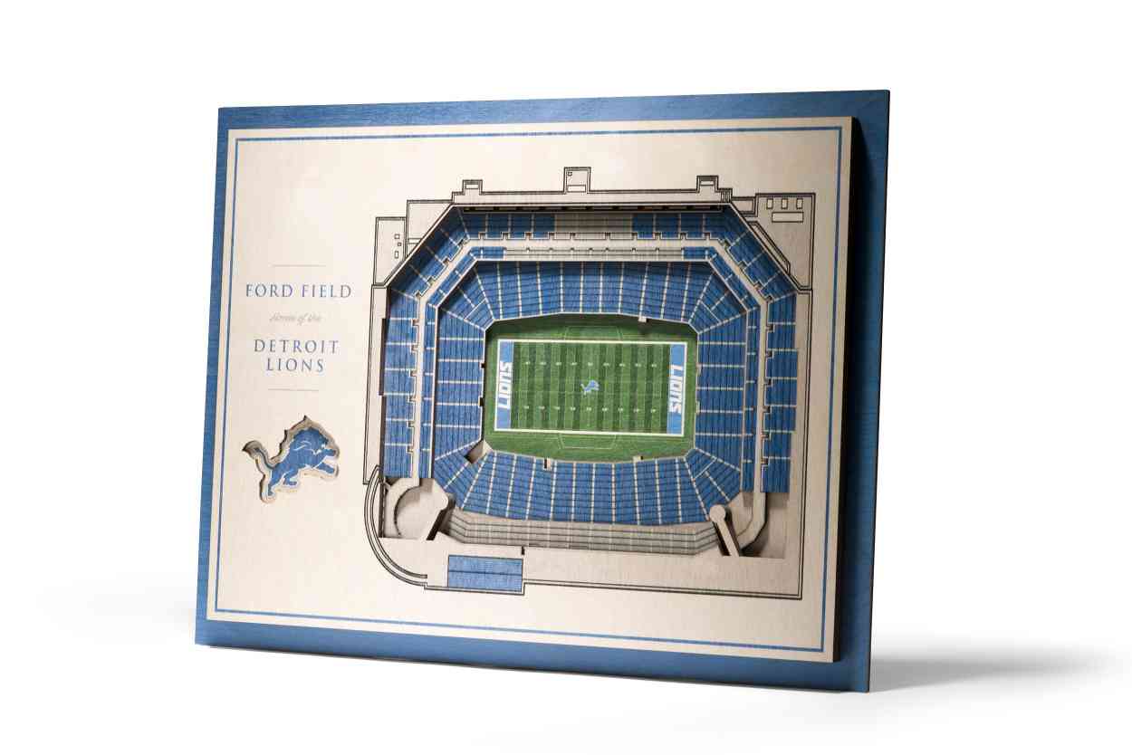 Detroit Lions 5-Layer Stadiumviews 3D Wall Art