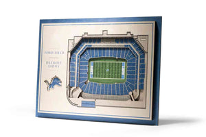 Detroit Lions 5-Layer Stadiumviews 3D Wall Art